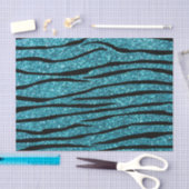 Turquoise glitter zebra stripes tissuepapier (Craft)