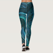 Turquoise Glitterende Krullen Leggings (Achterkant)