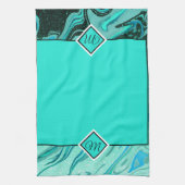 Turquoise glitterspare marmer keukendoek theedoek (Verticaal)