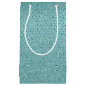 Turquoise Glittery Gift Bag Klein Cadeauzakje (Voorkant)