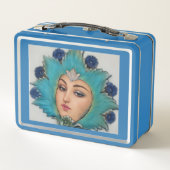 Turquoise Gol Banoo – Perzische Kunst Reisekoffer (Achterkant)