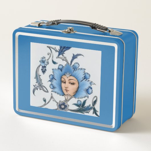 Turquoise Gol Banoo – Perzische Kunst Reisekoffer (Voorkant)