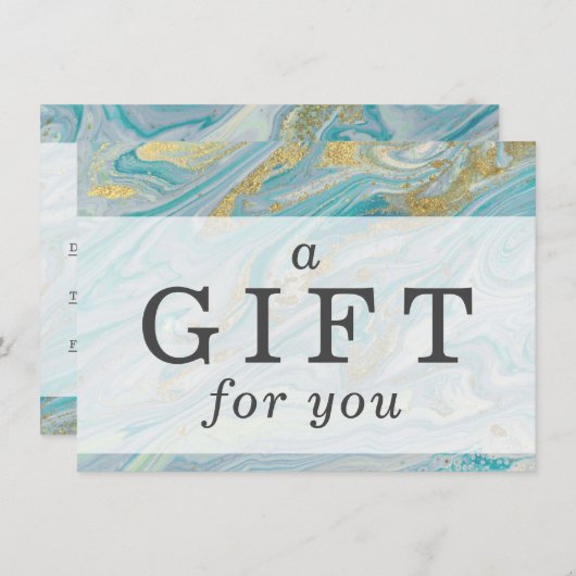Turquoise Gold Agate Stone Geode Certificate Kaart (Voorkant / Achterkant)