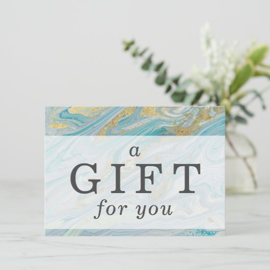 Turquoise Gold Agate Stone Geode Certificate Kaart (Staand voorkant)