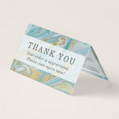 Turquoise & Gold Agate Stone Geode Hartelijk dank Kaart (Voorkant)