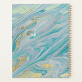 Turquoise & Gold Agate Stone Geode Marble Swirl Planner (Achterkant)