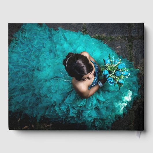 Turquoise & Gold Arabian Quinceañera Gastenboek (Achterkant)