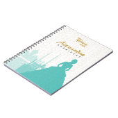 Turquoise & Gold Arabian Quinceañera Notitieboek (Linkerzijde)