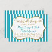 Turquoise Gold Baby shower Book Kaart brengt boek  (Voorkant / Achterkant)