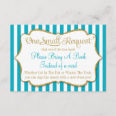 Turquoise Gold Baby shower Book Kaart brengt boek  (Voorkant)