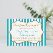 Turquoise Gold Baby shower Book Kaart brengt boek  (Staand voorkant)