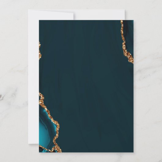 Turquoise & Gold begrafenis vieren van het leven Kaart (Achterkant)