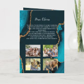 Turquoise & Gold begrafenisprogramma Programma (Achterkant)