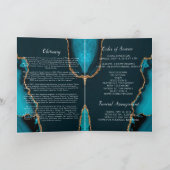 Turquoise & Gold begrafenisprogramma Programma (Binnen)