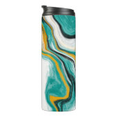 Turquoise, Gold, Blauwgroen, witte, lichtvochtige  Thermosbeker (Geroteerd rechts)