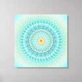 Turquoise Gold Boho Mandala Canvas Afdruk (Voorkant)