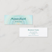 Turquoise Gold Boho Mandala Mini Visitekaartje (Voorkant / Achterkant)