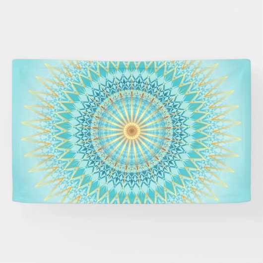 Turquoise Gold Boho Mandala Spandoek (Horizontaal)