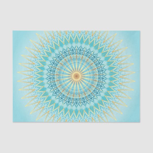 Turquoise Gold Boho Mandala Tissuepapier (Voorkant)