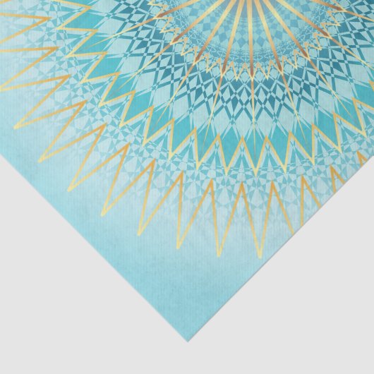 Turquoise Gold Boho Mandala Tissuepapier (Detail)