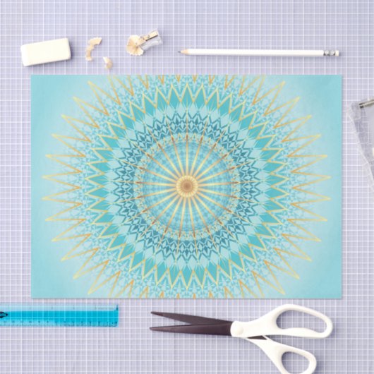 Turquoise Gold Boho Mandala Tissuepapier (Craft)