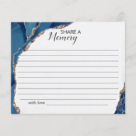 Turquoise & Gold Deel een Memory Funeral Kaart