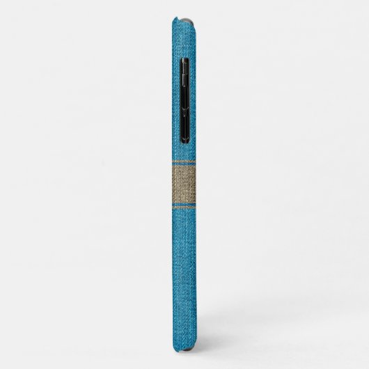 Turquoise Gold Denim Jeans Fabric Name Custom Case-Mate iPhone Case (Achterkant/links)