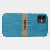 Turquoise Gold Denim Jeans Fabric Name Custom Case-Mate iPhone Case (Achterkant (horizontaal))