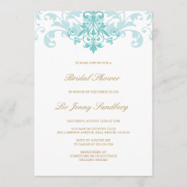 Turquoise & Gold Elegant Ironworks Vrijgezellenfee Kaart