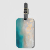 Turquoise, Gold en White Pattern Bagagelabel (Voorkant (verticaal))