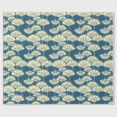Turquoise Gold foil floral Japans patroon Cadeaupapier (Vlak)