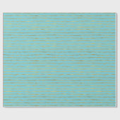 Turquoise Gold Glam Stripes Cadeaupapier (Vlak)