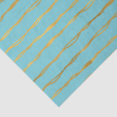 Turquoise Gold Glam Stripes Tissuepapier (Detail)