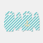 Turquoise Gold Glitter Anchor Nautical Favor Box Bedankdoosjes (Uitgevouwen)