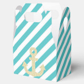 Turquoise Gold Glitter Anchor Nautical Favor Box Bedankdoosjes (Geopend)