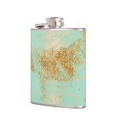 *~*  Turquoise Gold Glitter Golden Shabby Heupfles (Links)