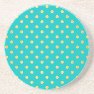 Turquoise Gold Glitter Polka Dots Pattern Zandsteen Onderzetter