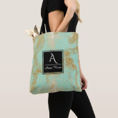 *~*  Turquoise Gold Glitter Shabby Golden Tote Bag (Dichtbij)