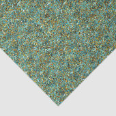 Turquoise-Gold Glitter-TISSUE WRAPPING PAPER Tissuepapier (Detail)