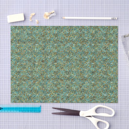 Turquoise-Gold Glitter-TISSUE WRAPPING PAPER Tissuepapier (Craft)