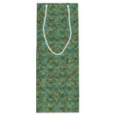 Turquoise-Gold Glitter-WINE GIFT BAG Wijn Cadeautas (Achterkant)