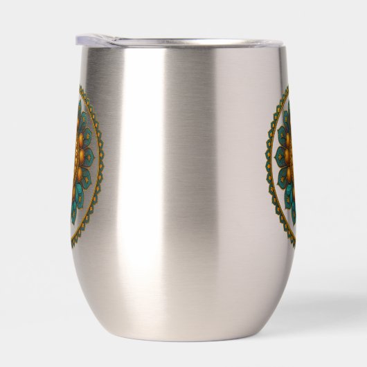 Turquoise Gold Lotus Mandala -Boho Fantasy Graphic (Rechts)