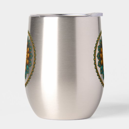 Turquoise Gold Lotus Mandala -Boho Fantasy Graphic (Links)