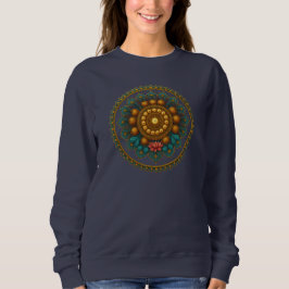 Turquoise Gold Lotus Mandala -Boho Fantasy Graphic Trui
