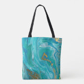 Turquoise Gold Marble Abstract Tote Bag (Achterkant)