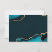 Turquoise & Gold Memorial Dank u kaart (Achterkant)