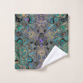 Turquoise Gold Paars en Black Mandala Towel Set Bad Handdoek (Wasdoekje)
