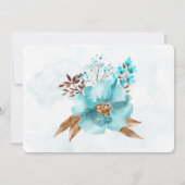 Turquoise Gold Peony word mijn Bridesmaid Kaart (Achterkant)