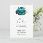 Turquoise & Gold Shabby drive by Shower Kaart (Staand voorkant)