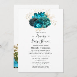 Turquoise & Gold  Shabby drive by Shower Kaart